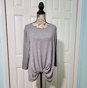 Gray, long sleeve knit shirt